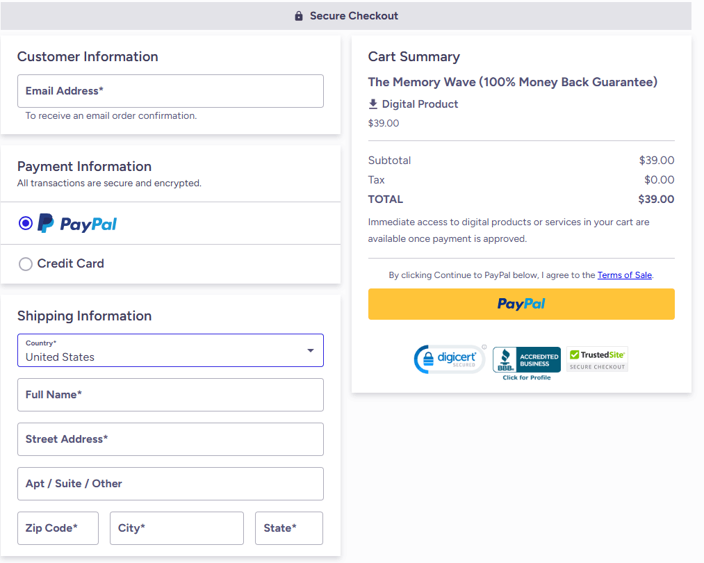 memory-wave-checkout-page